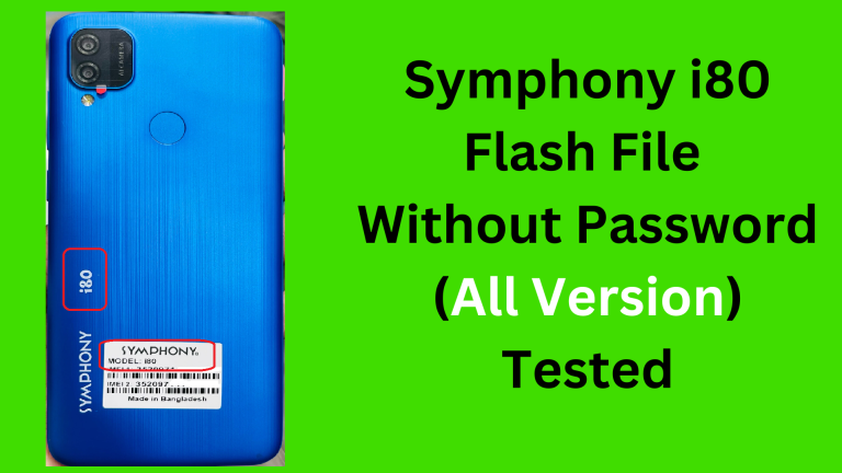 symphony i80 flash file without password