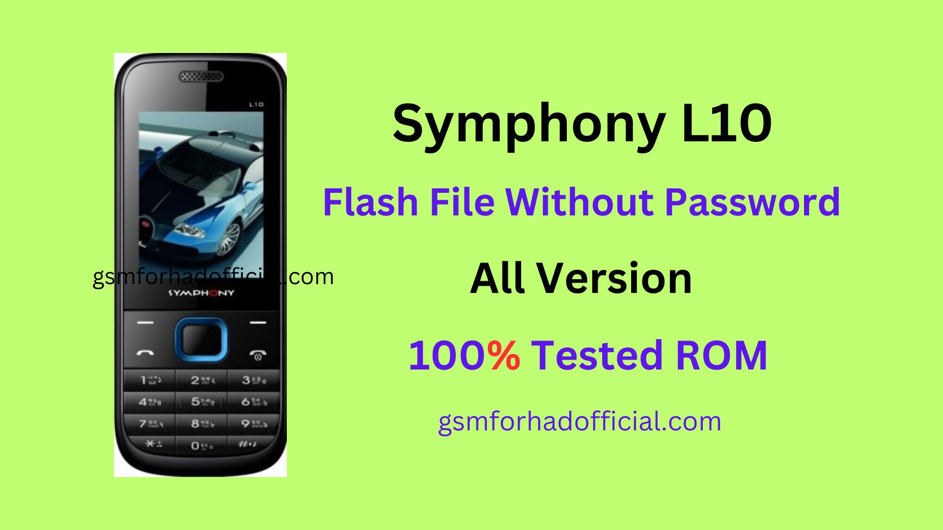 Symphony L10 Flash File Without Password