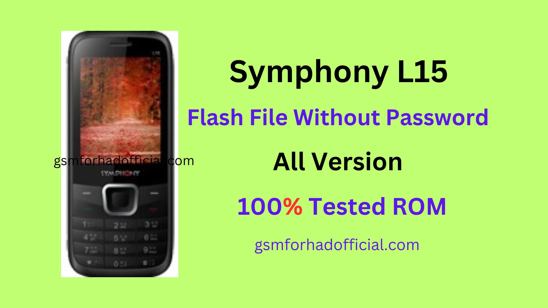 Symphony L15 Flash File Without Password