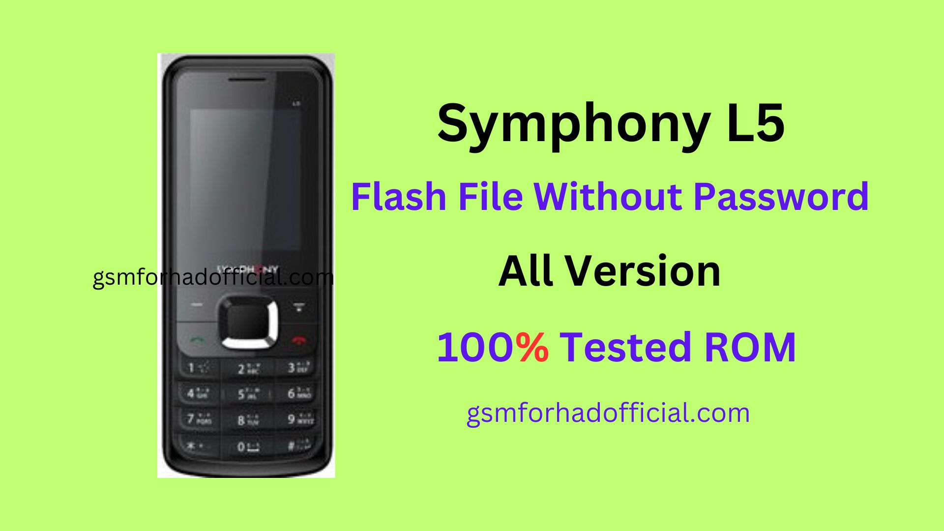 Symphony L5 Flash File Without Password