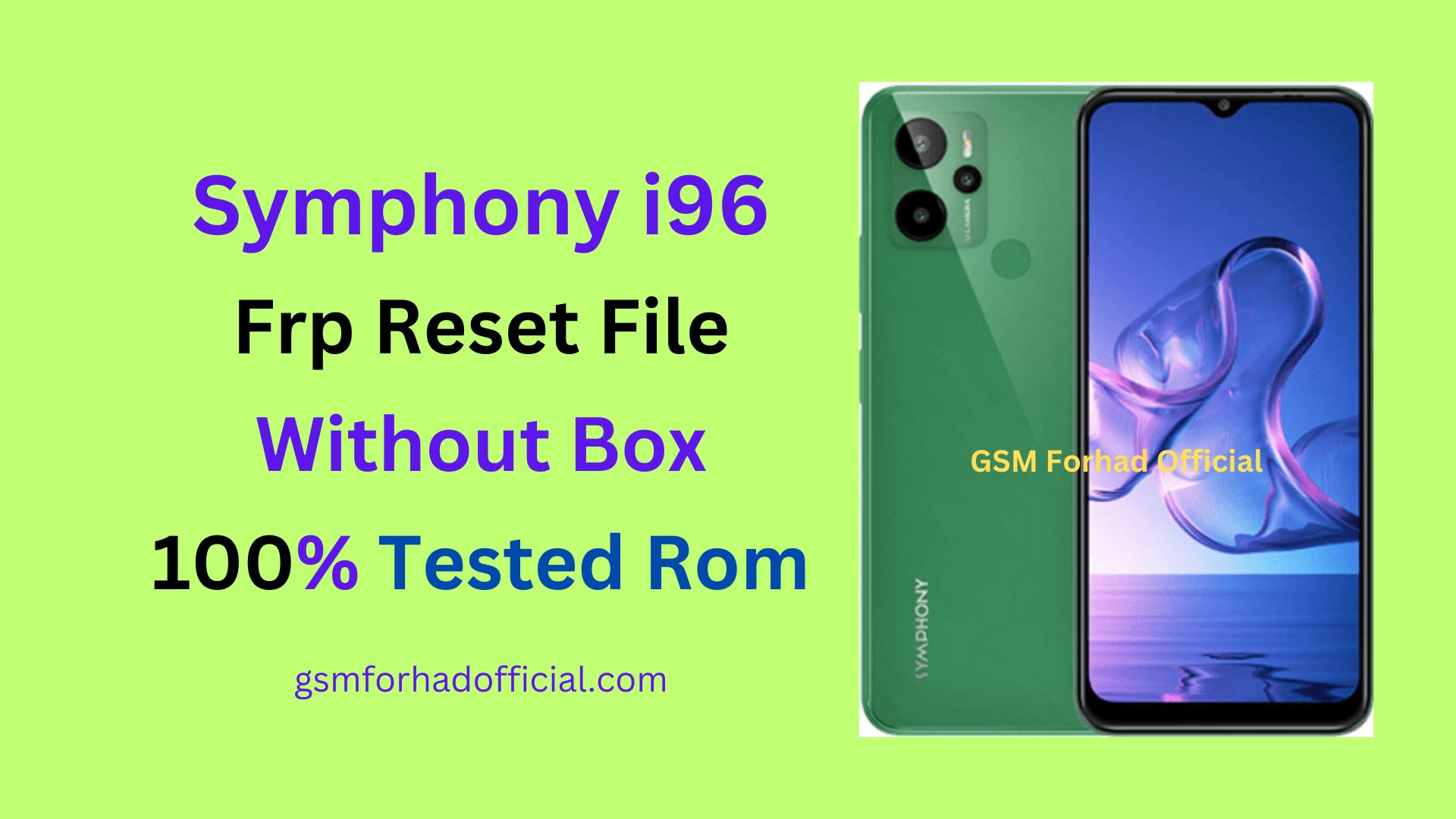 Symphony i96 Frp Reset File - 100% Tested Rom