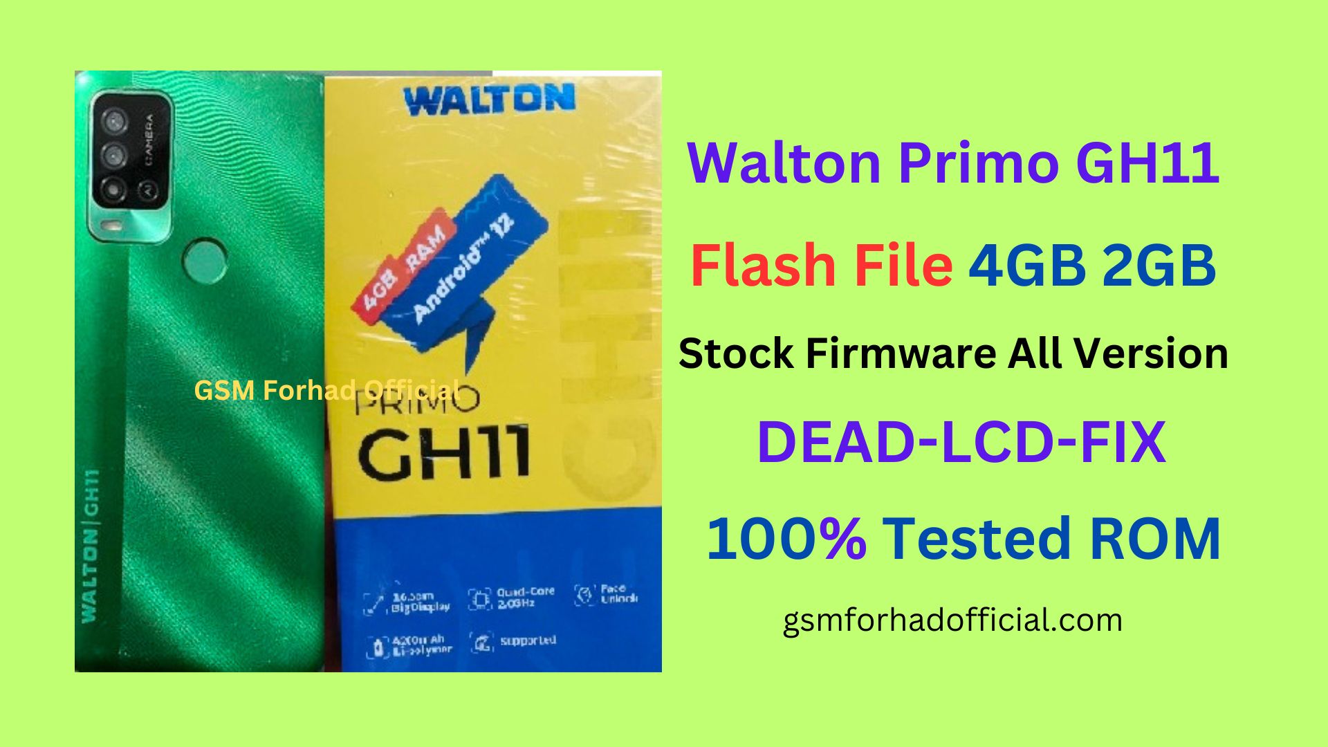 Walton Primo GH11 Flash File 4GB 2GB