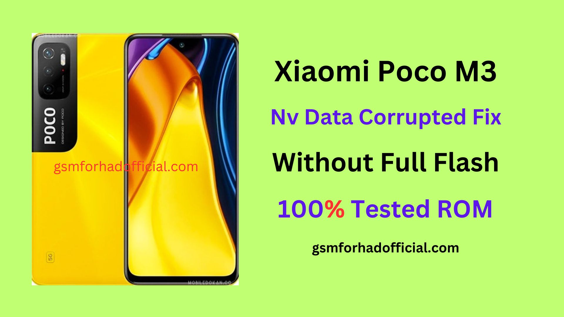 Xiaomi Poco M3 Nv Data Corrupted Fix