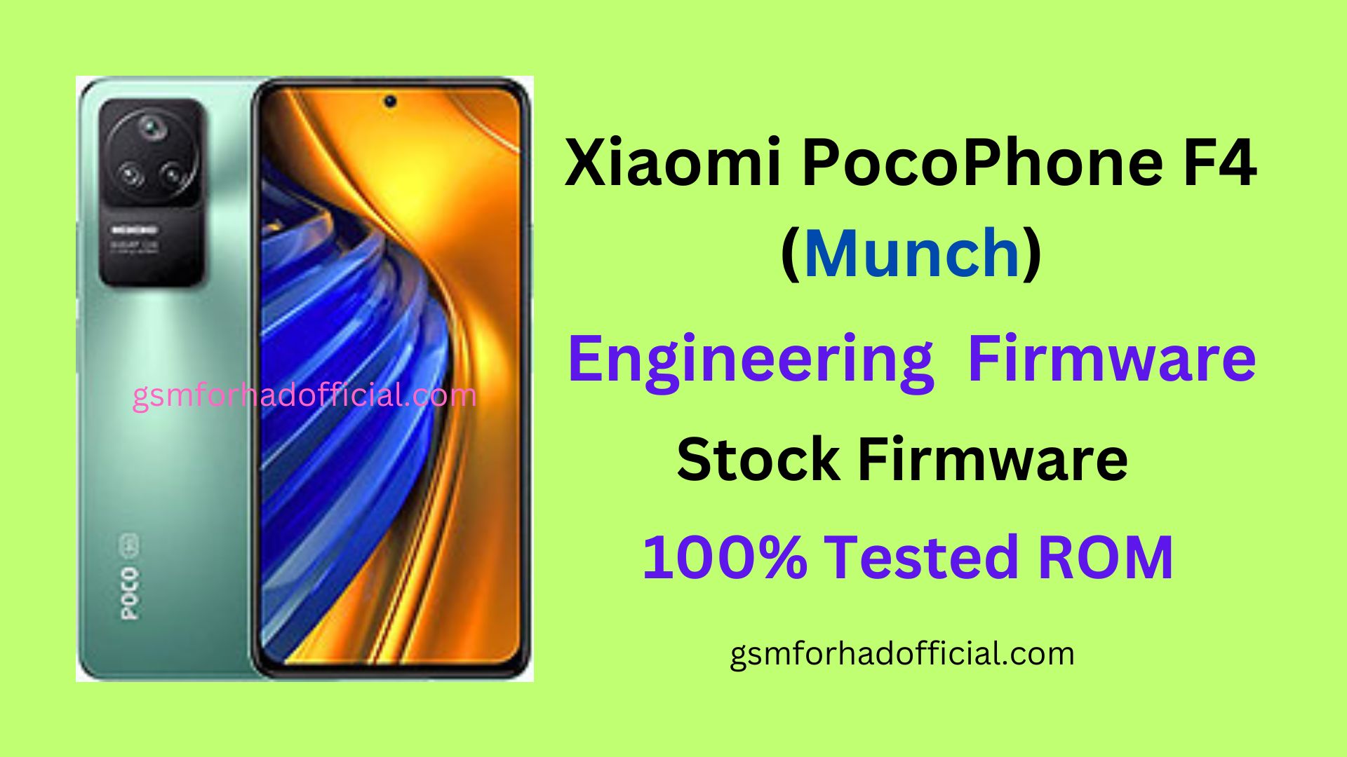 Xiaomi PocoPhone F4 (Munch) Engineering Flash File