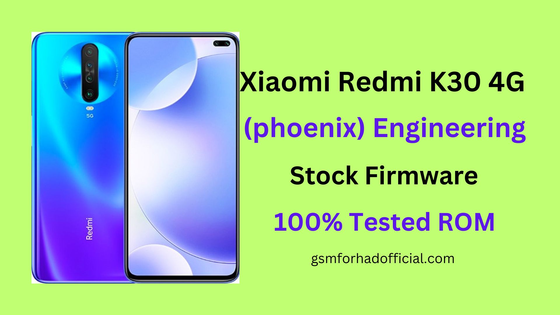 Xiaomi Redmi K30 4G (phoenix) Eng Flash File