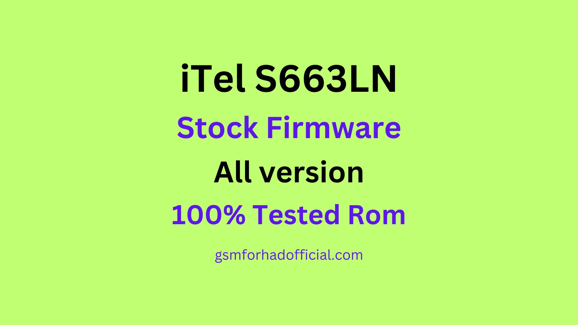 itel S663LN Flash File