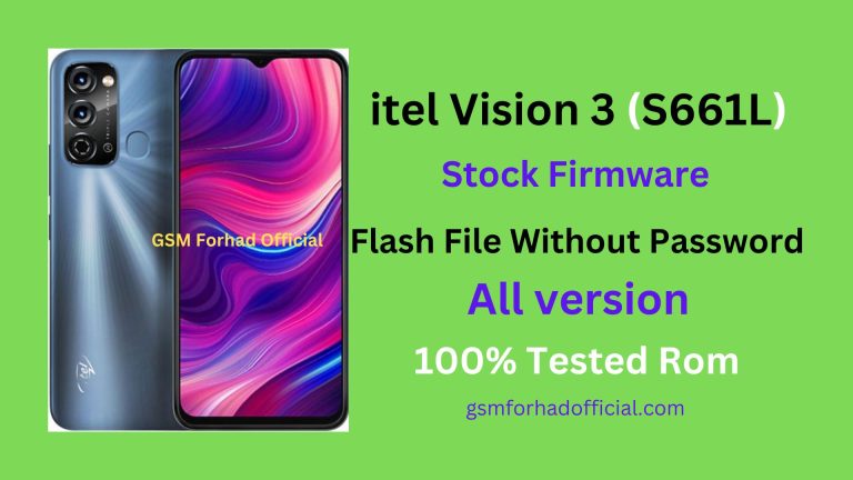 itel Vision 3 Flash File Without Password