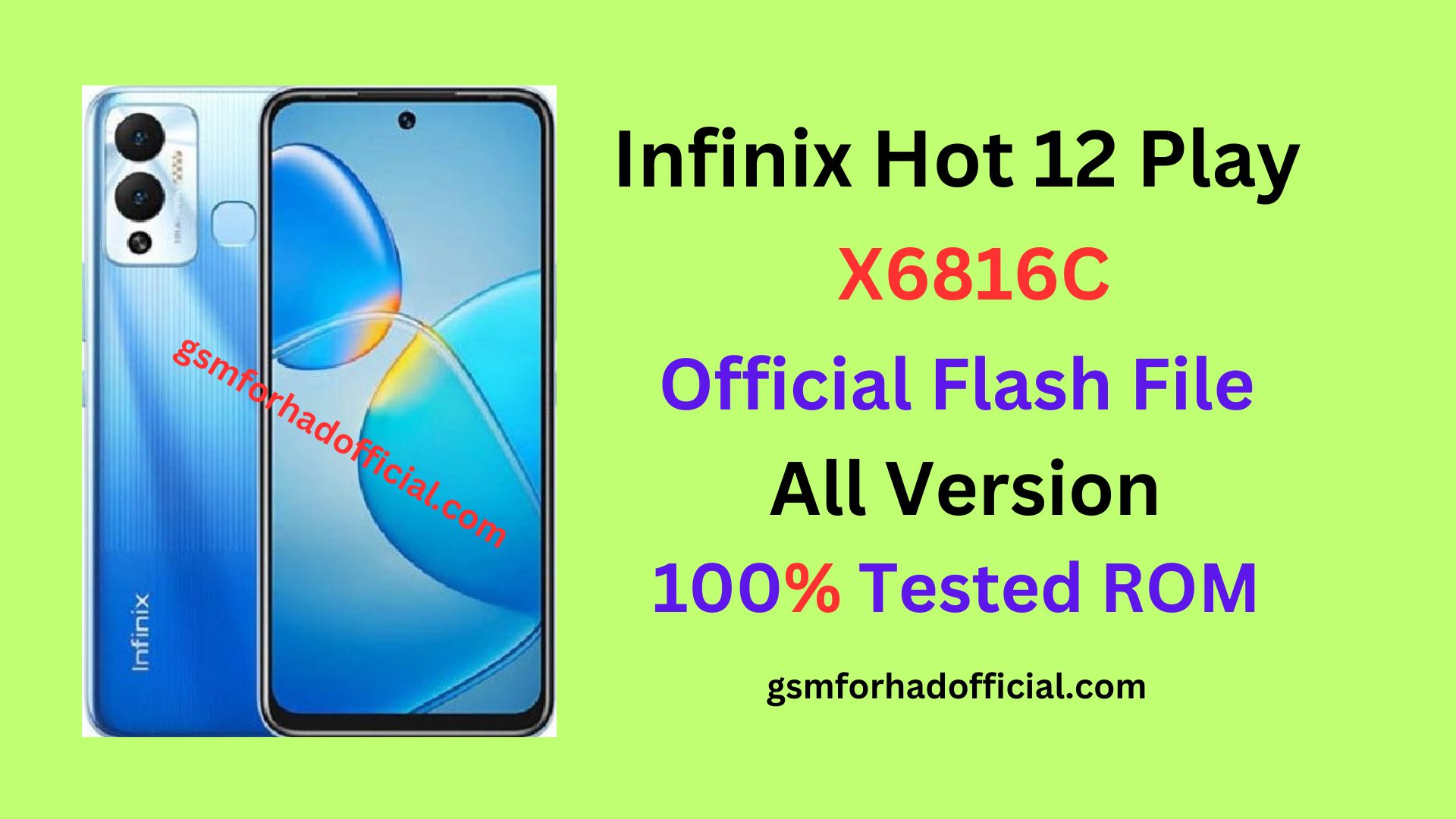 Infinix Hot 12 Play X6816C Flash File