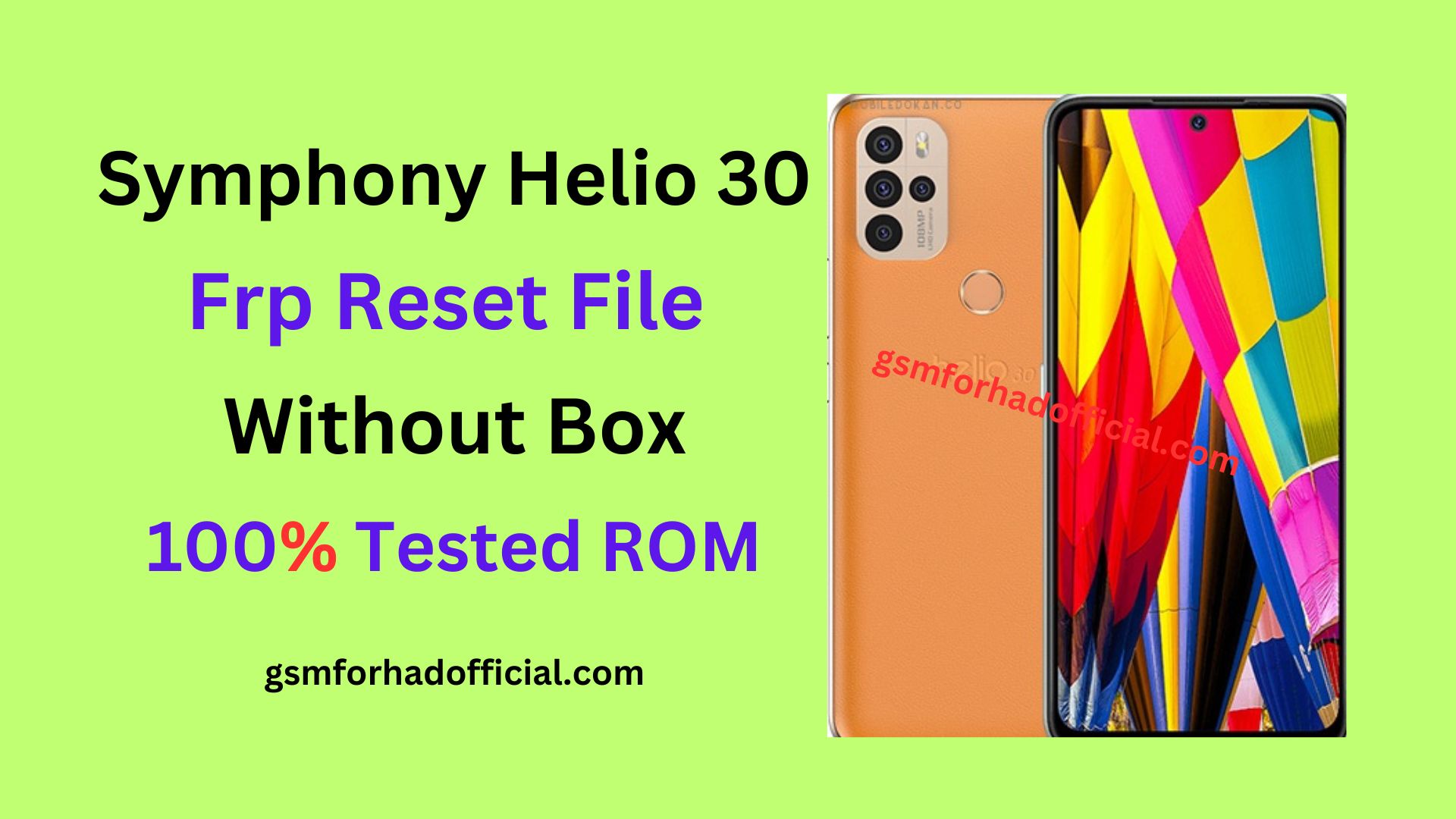 Symphony Helio 30 FRP Reset File