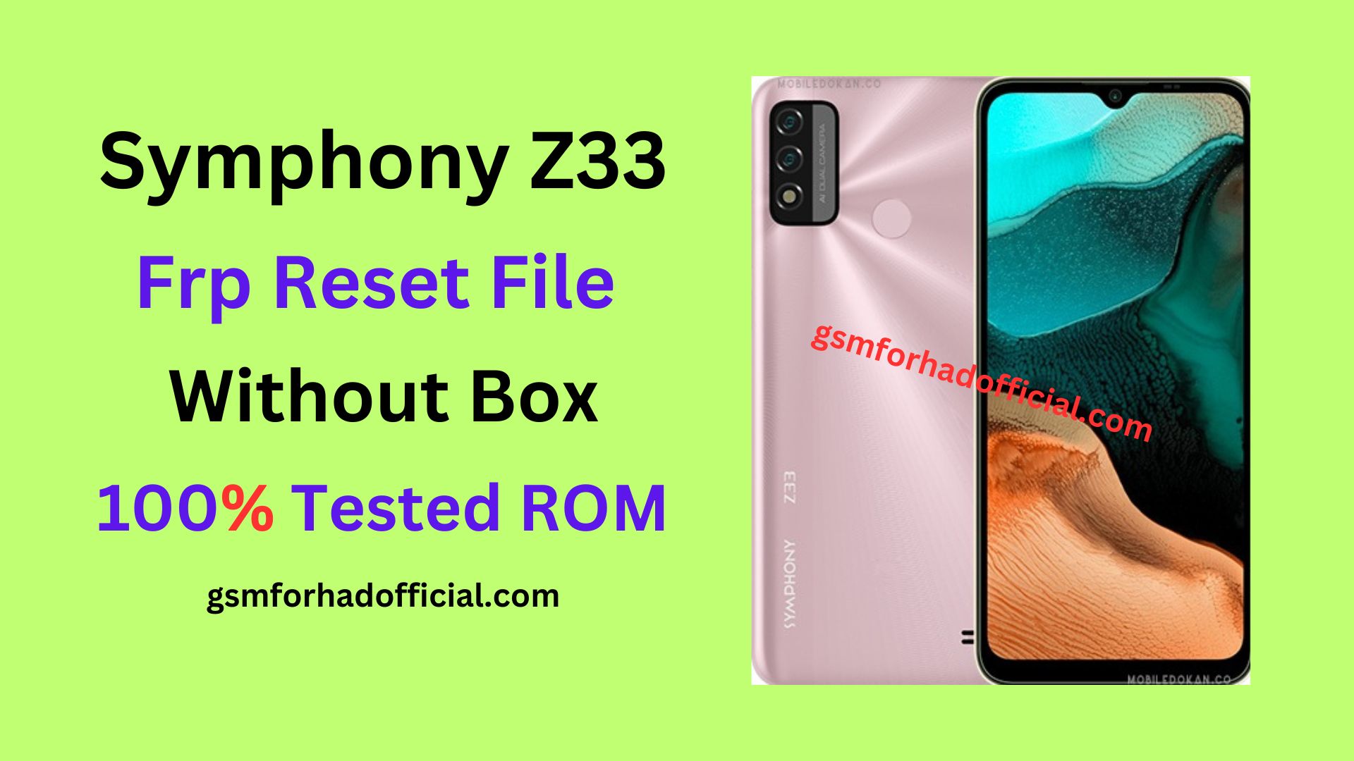 Symphony Z33 FRP Reset File