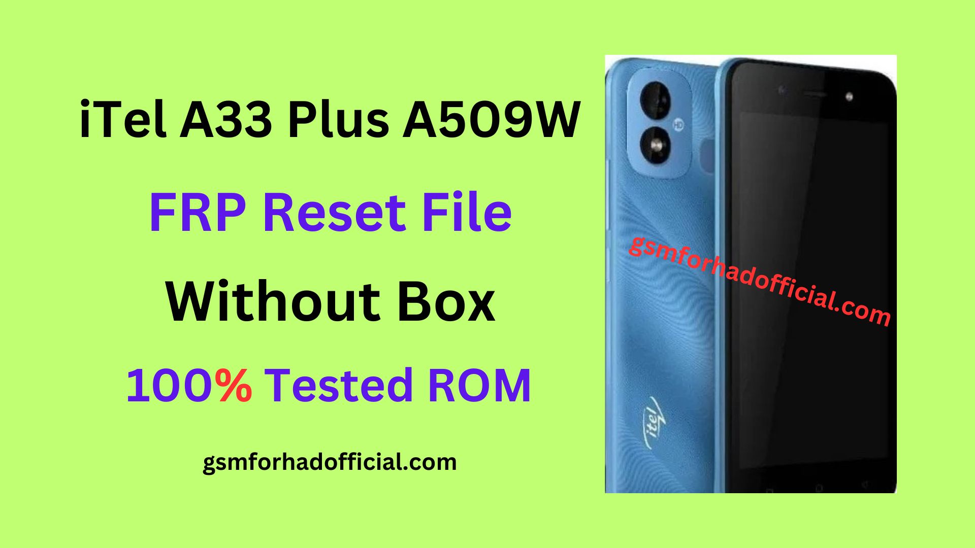 iTel A509W FRP Reset File