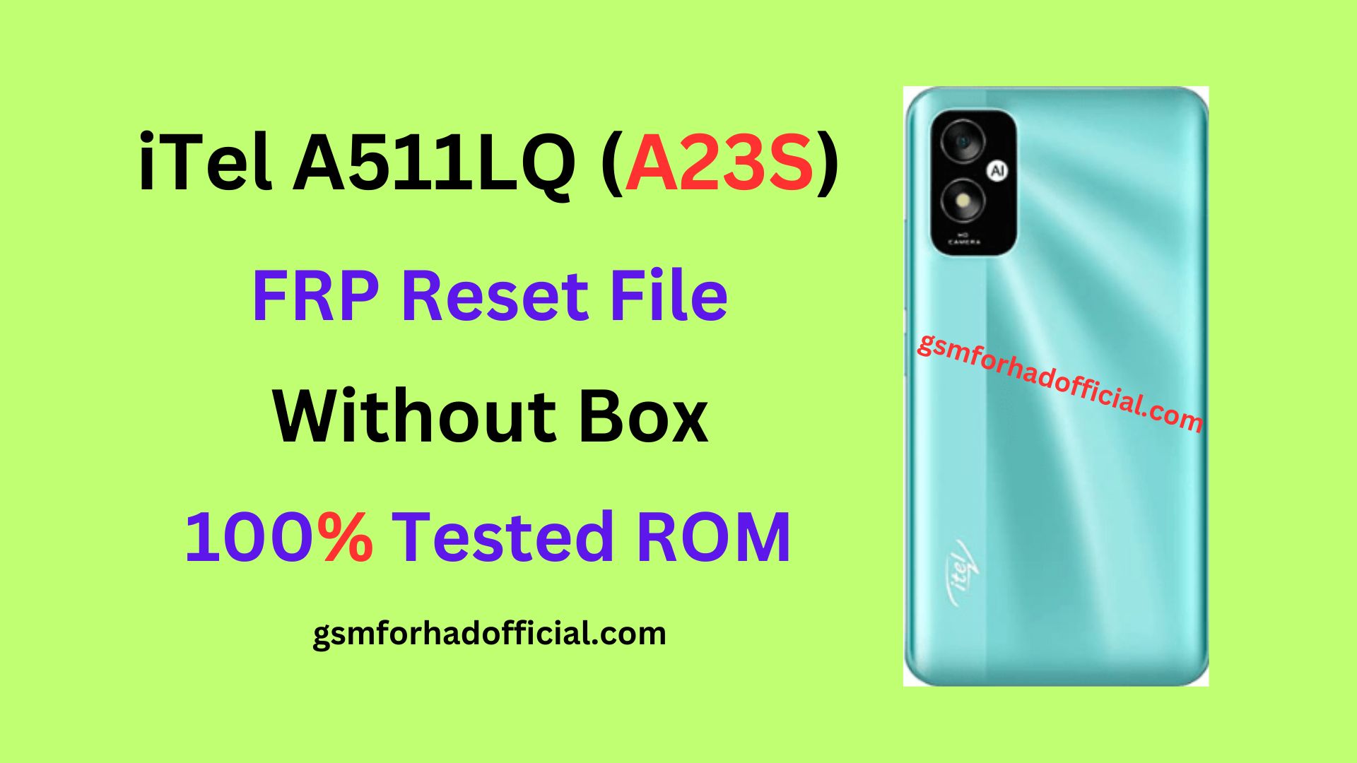 iTel A511LQ Frp Reset File