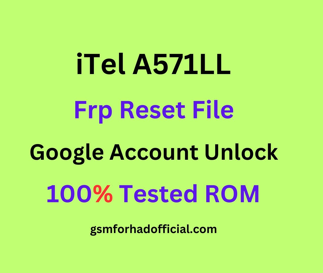 iTel A571LL Frp Reset File