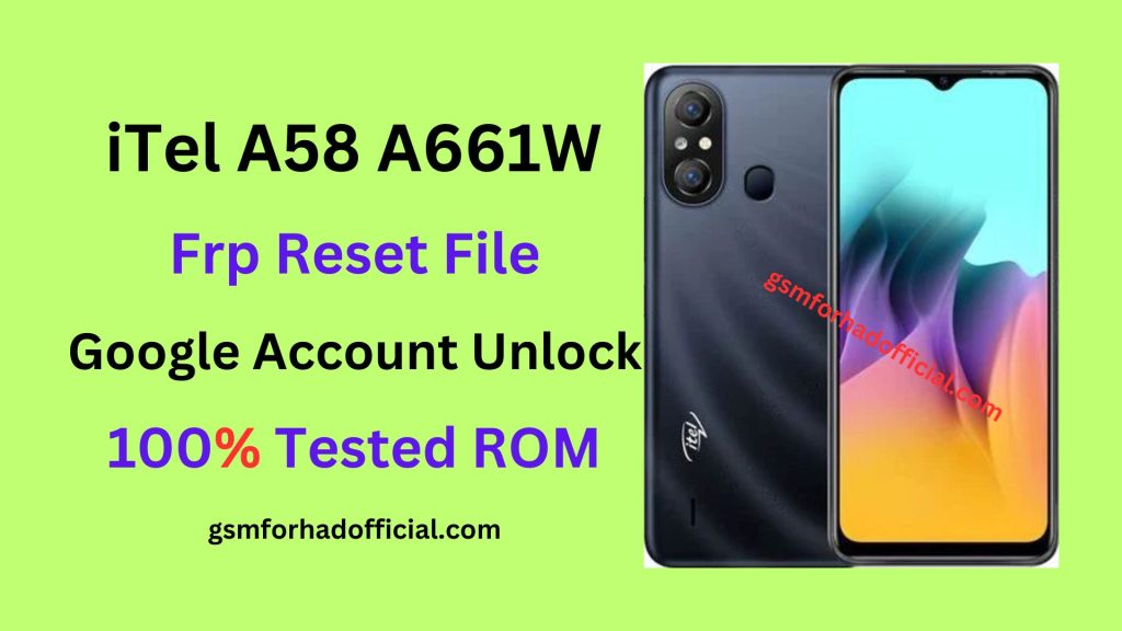 iTel A58 A661W FRP Reset File