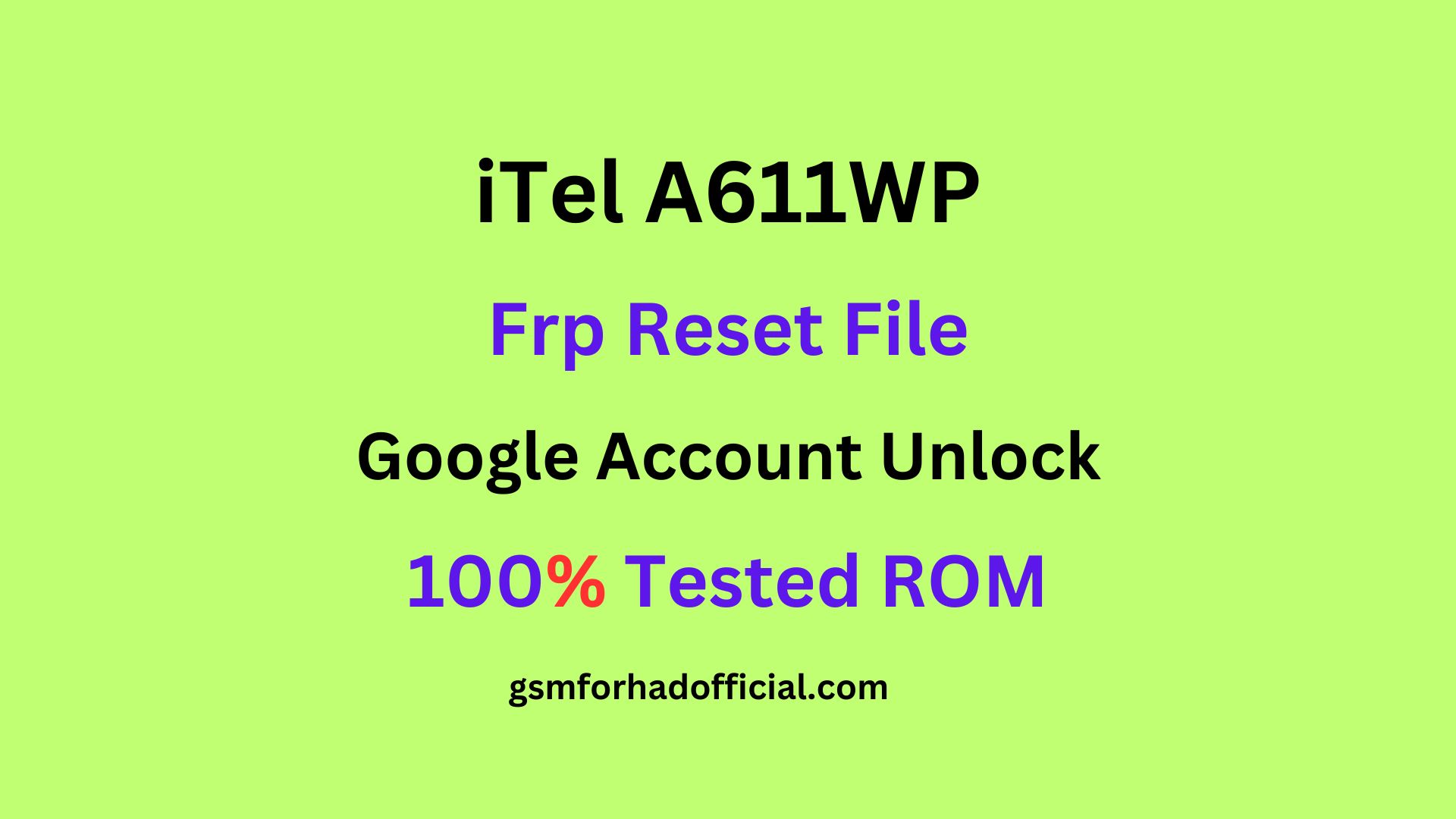 iTel A611WP Frp Reset File