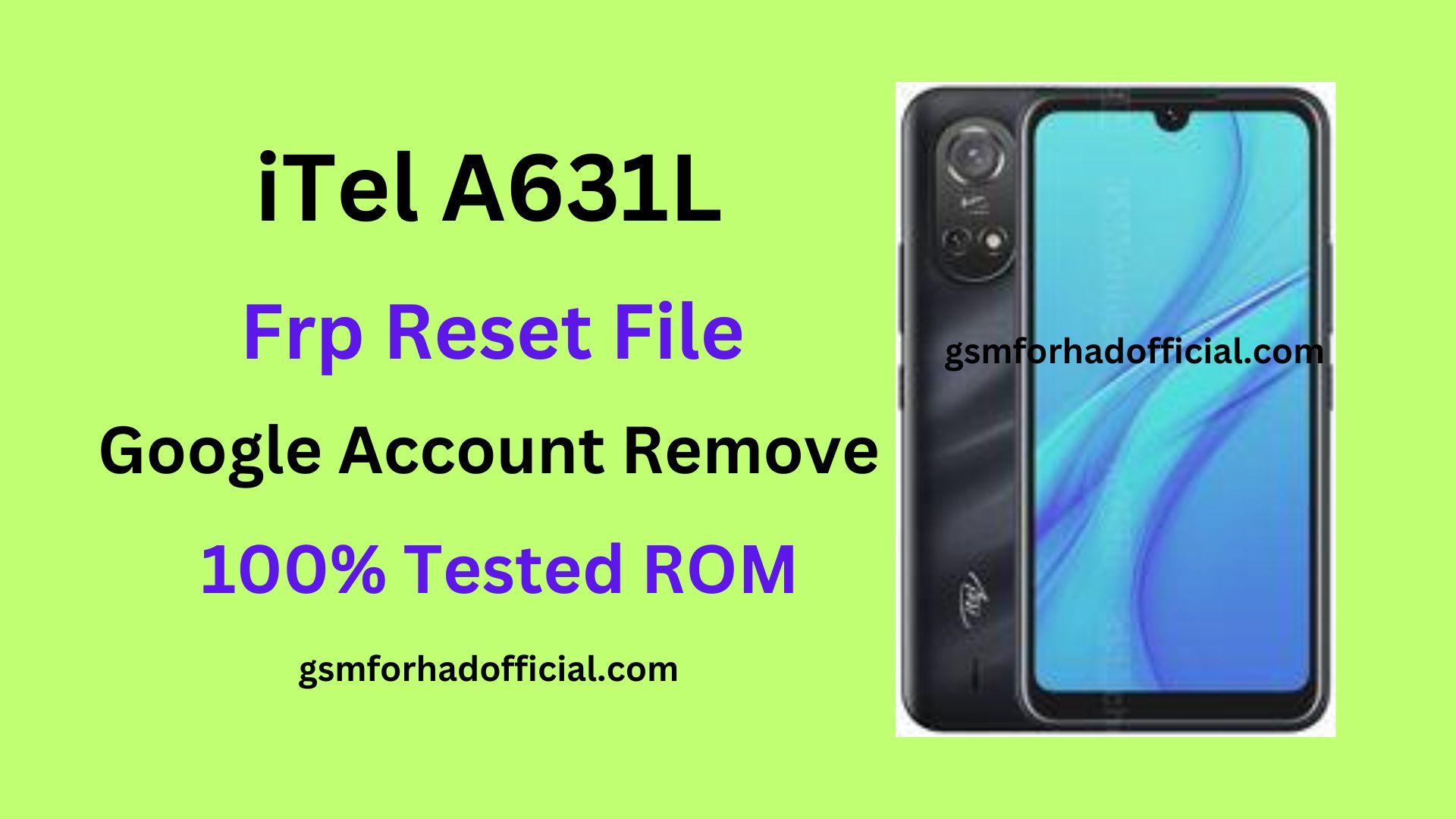 iTel A631L Frp Reset File