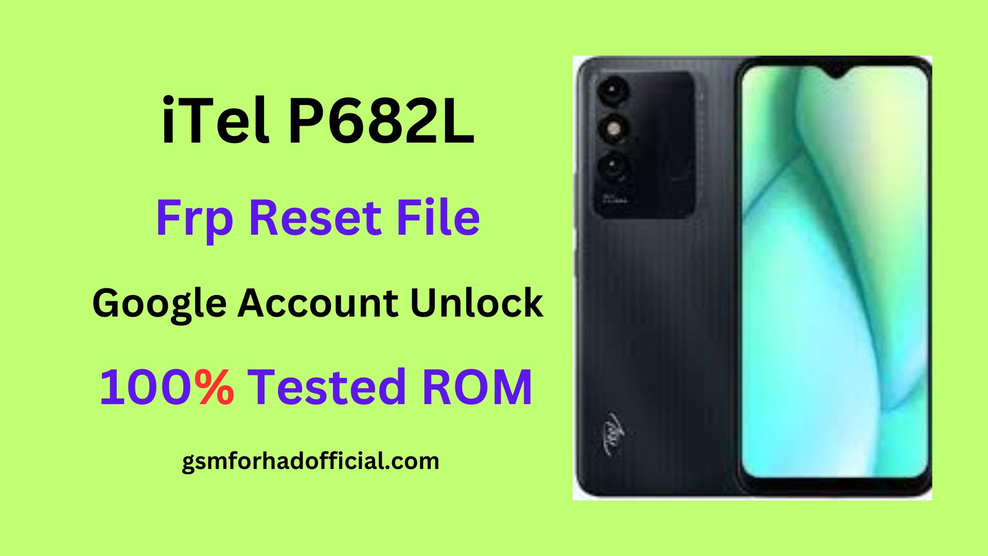 iTel P682L Frp Reset File