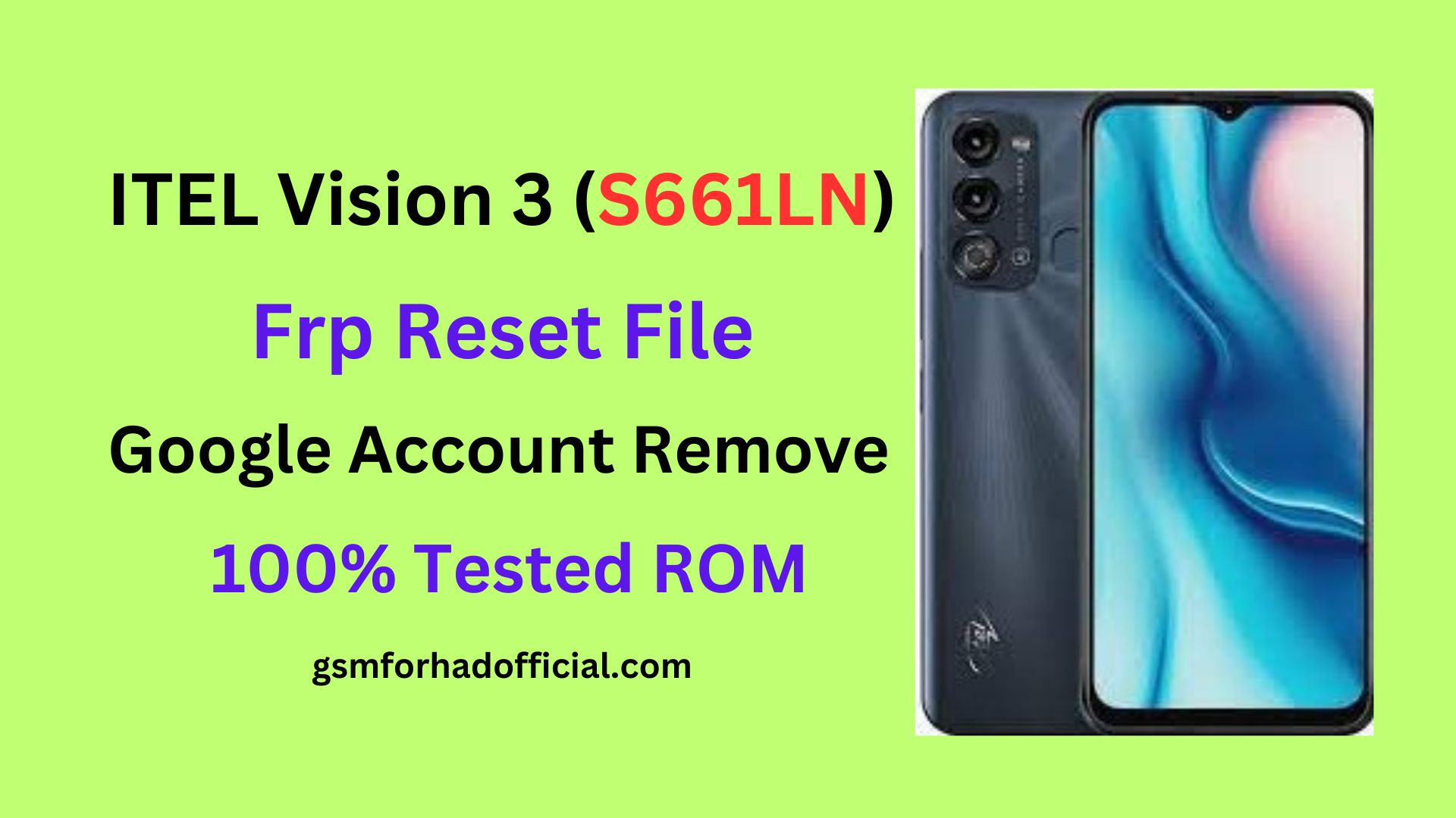 iTel S661LN Frp Reset File