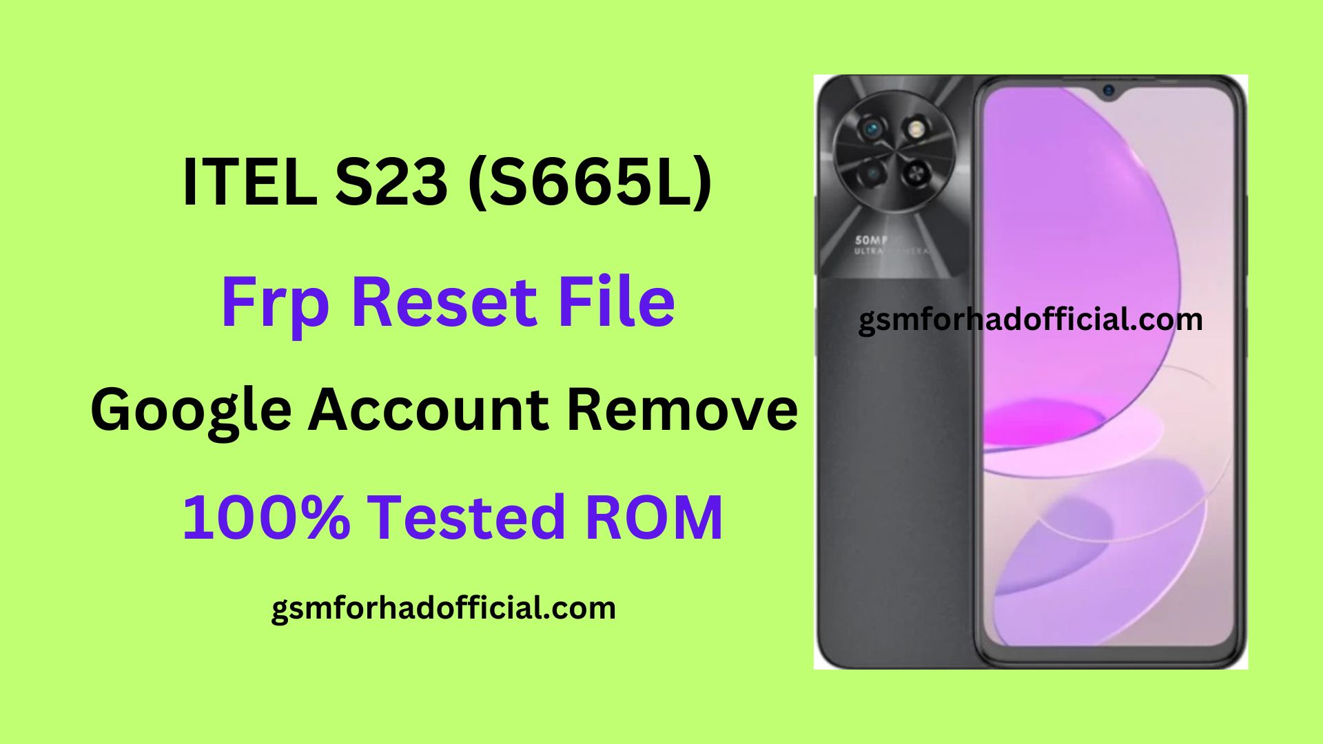 iTel S665L Frp Reset File