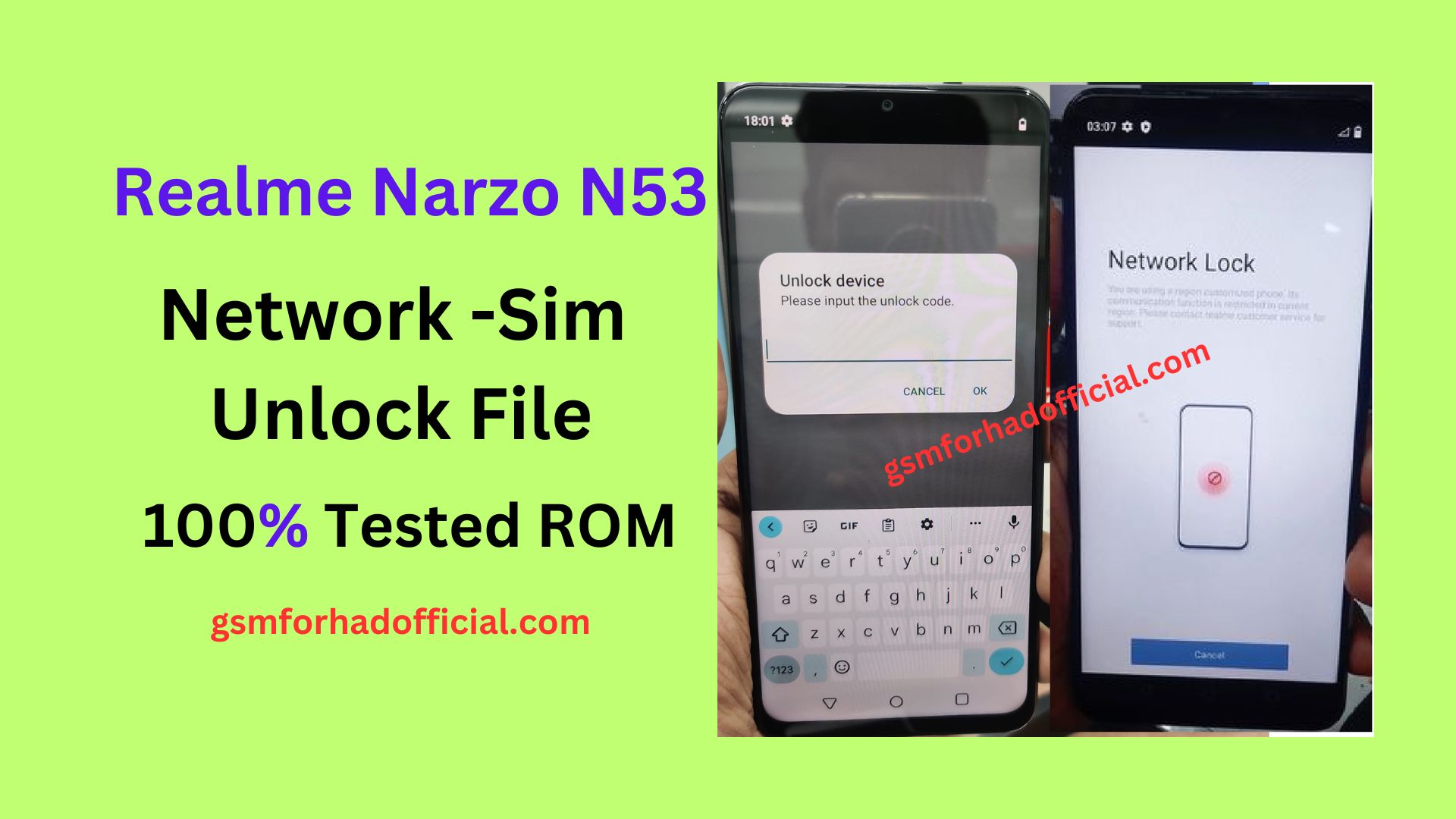 Realme Narzo N53 RMX3761 Network