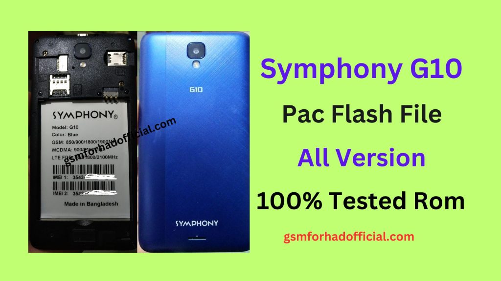 Symphony G10 Flash File Pac Firmware