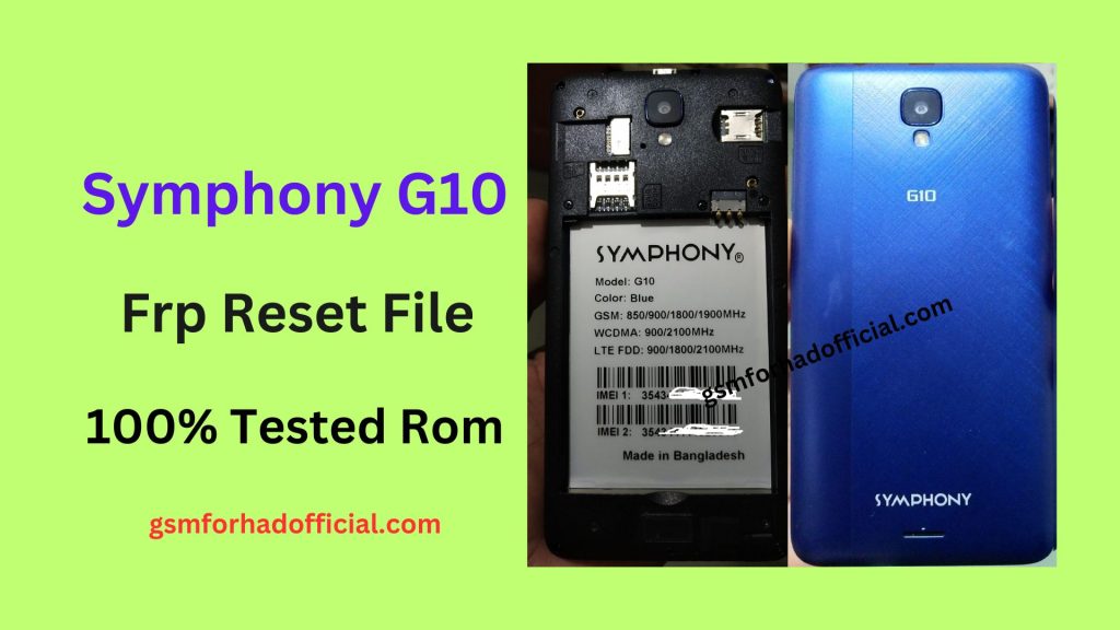 Symphony G10 Frp Reset File