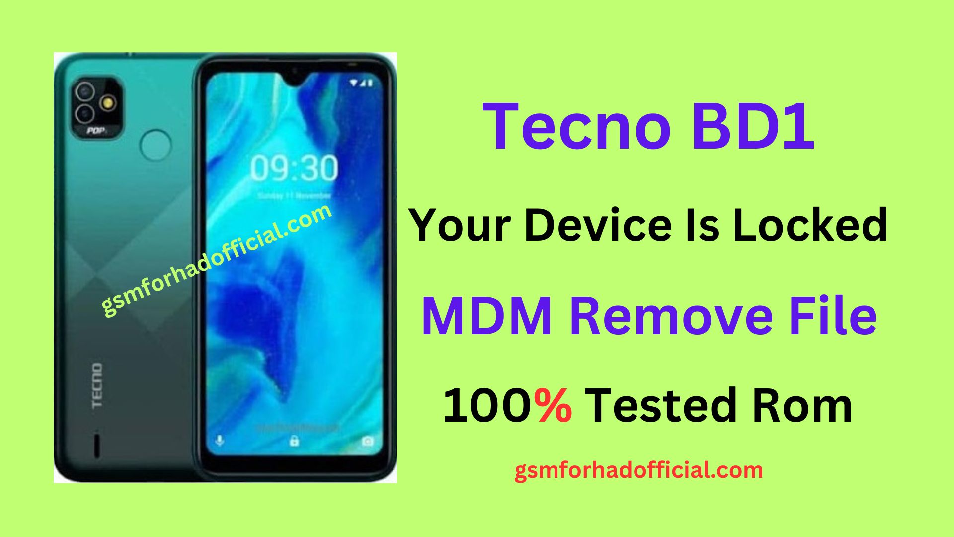 Tecno BD1 MDM Remove File