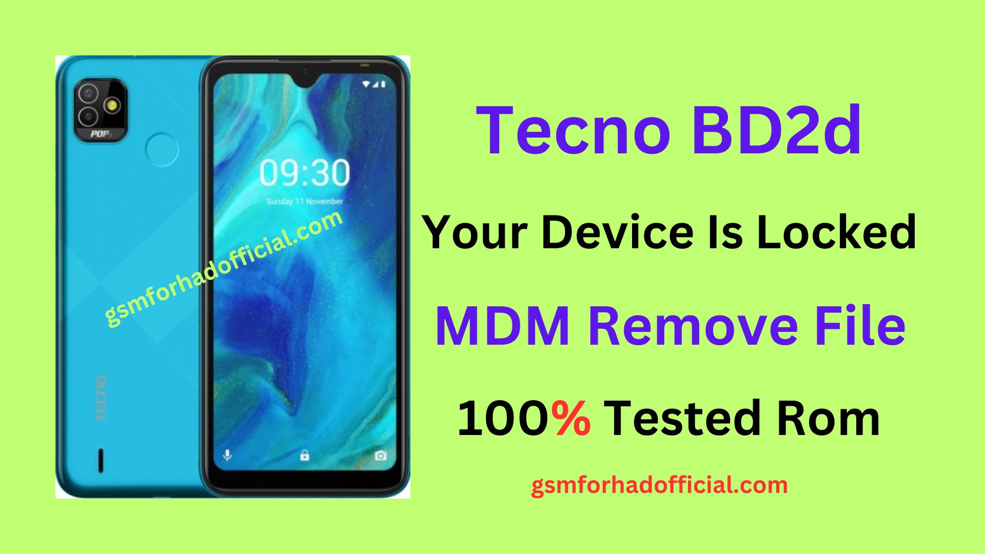 Tecno BD2d MDM Remove