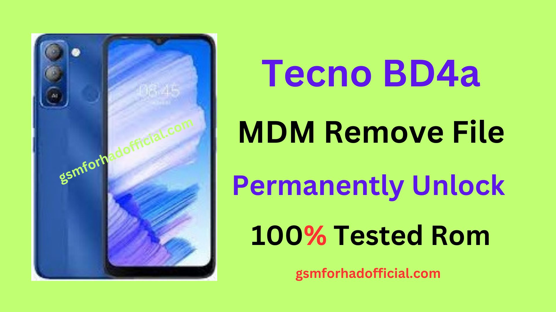 Tecno BD4a MDM Remove File