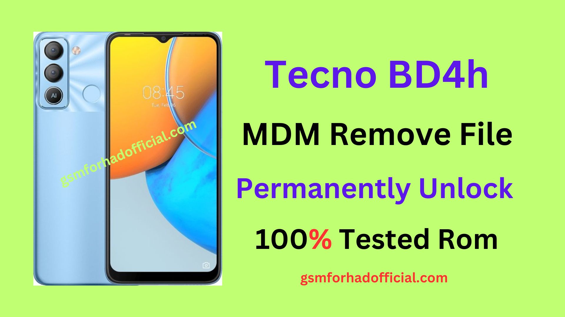 Tecno BD4h MDM Remove File