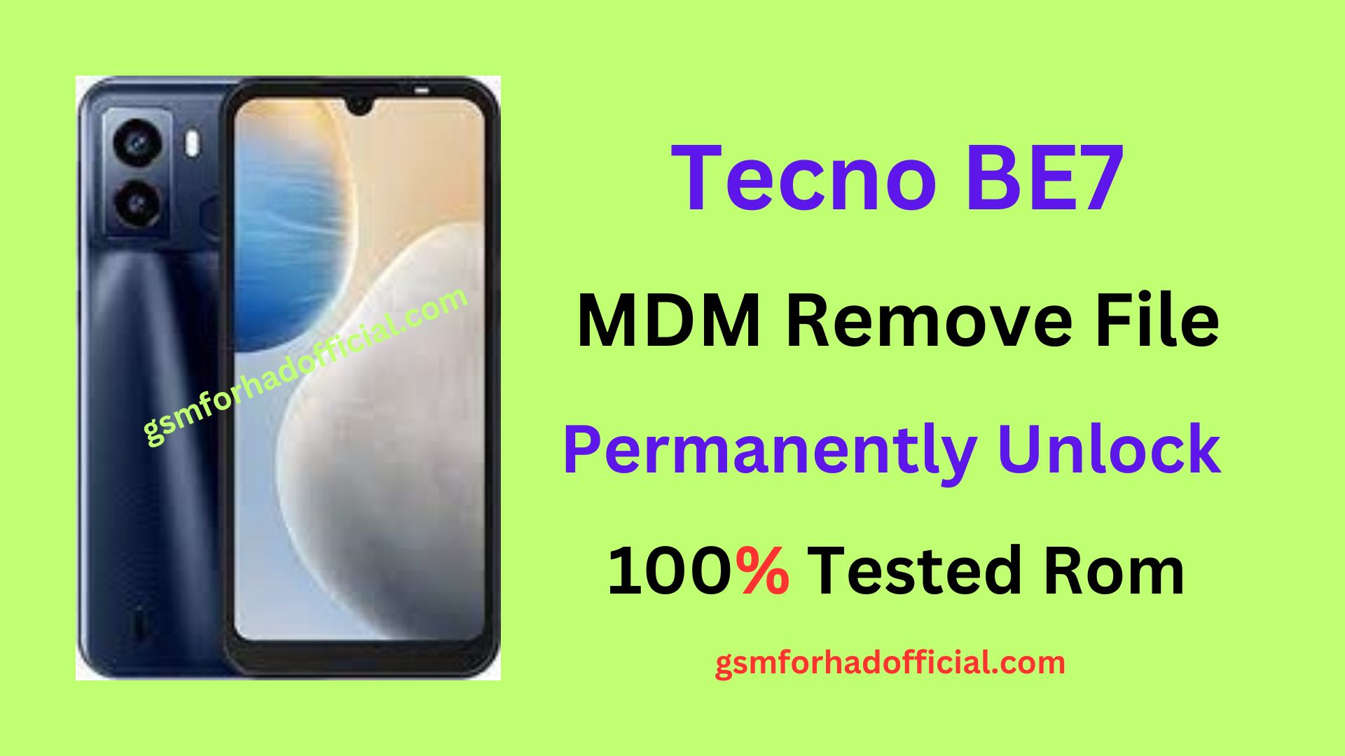 Tecno BE7 MDM Remove File