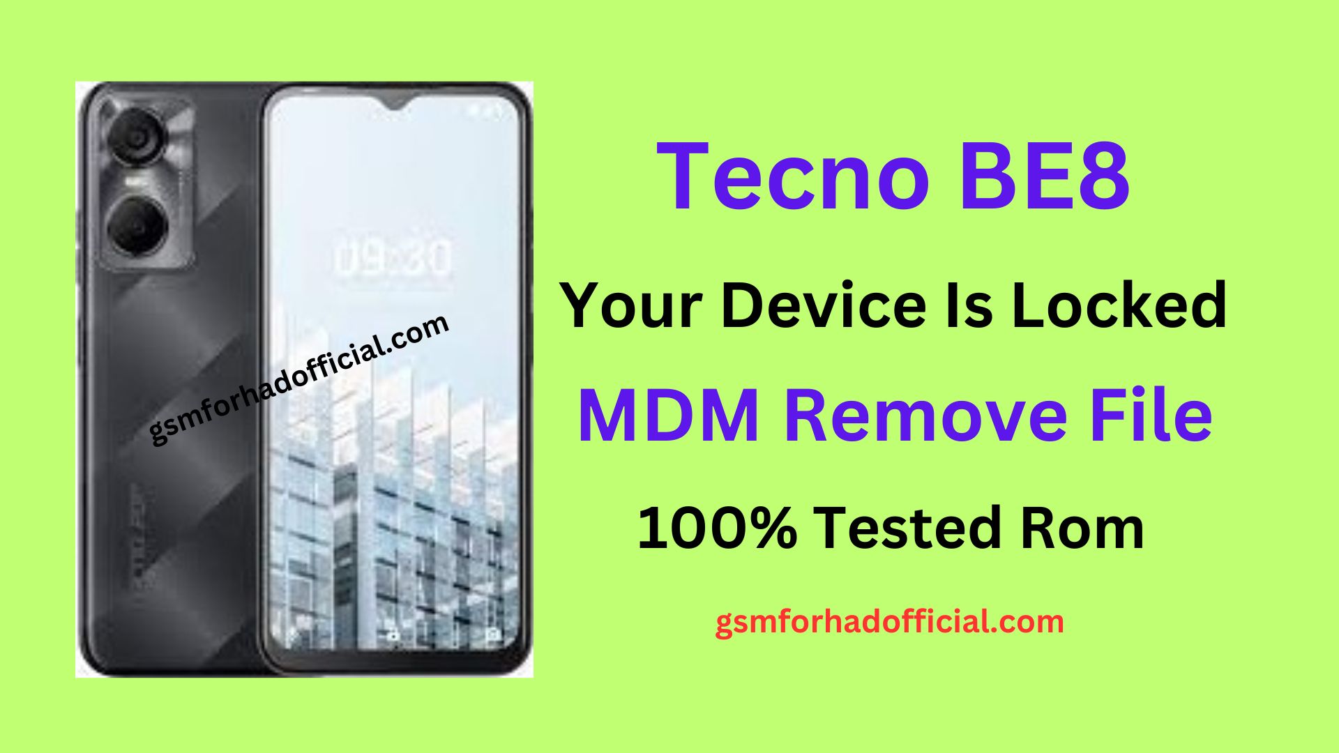 Tecno BE8 MDM Remove File