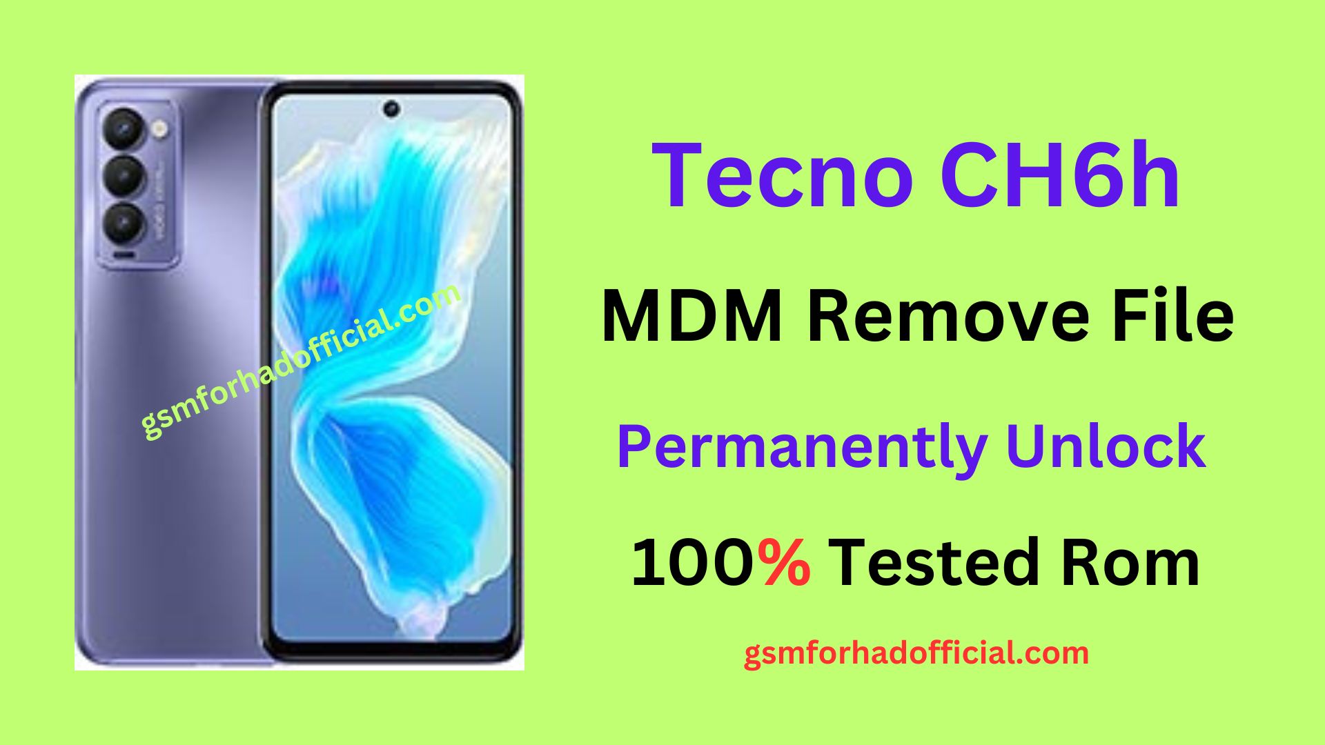 Tecno CH6h MDM Remove File