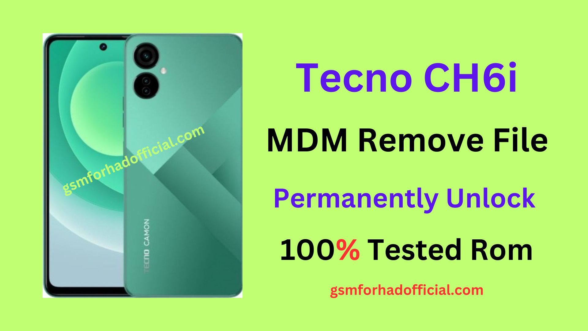 Tecno CH6i MDM Remove File