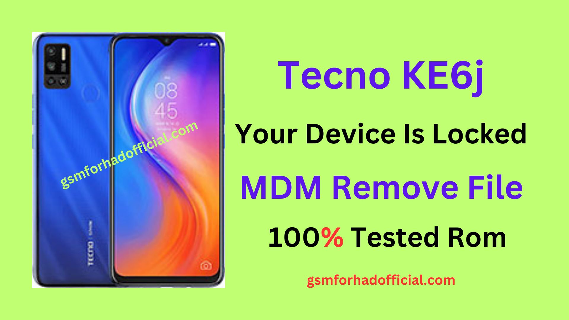 Tecno KE6j MDM Remove Permanent