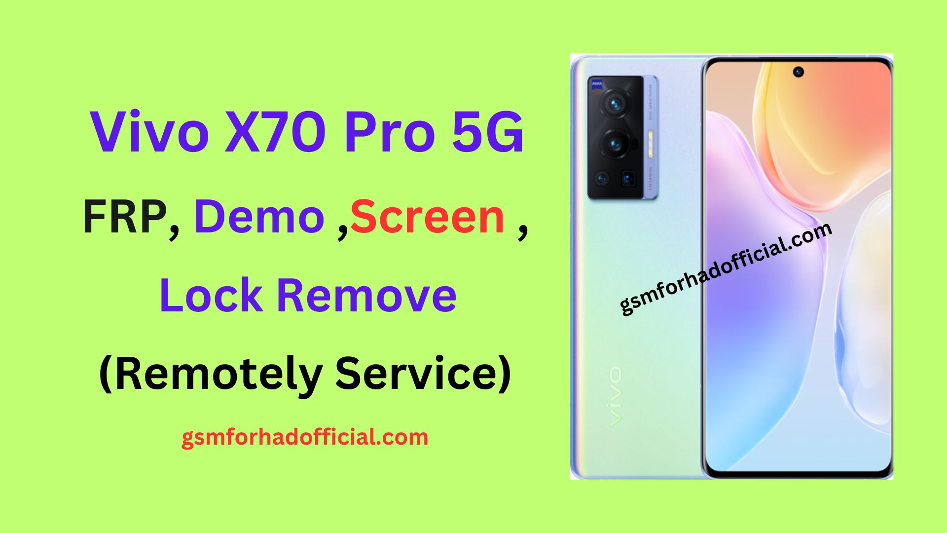 Vivo X70 Pro 5G FRP Lock Remove