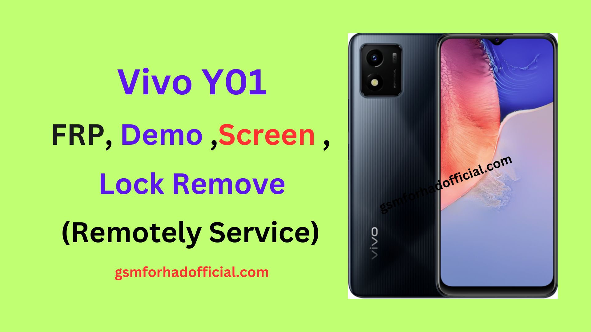 Vivo Y01 FRP Lock Remove