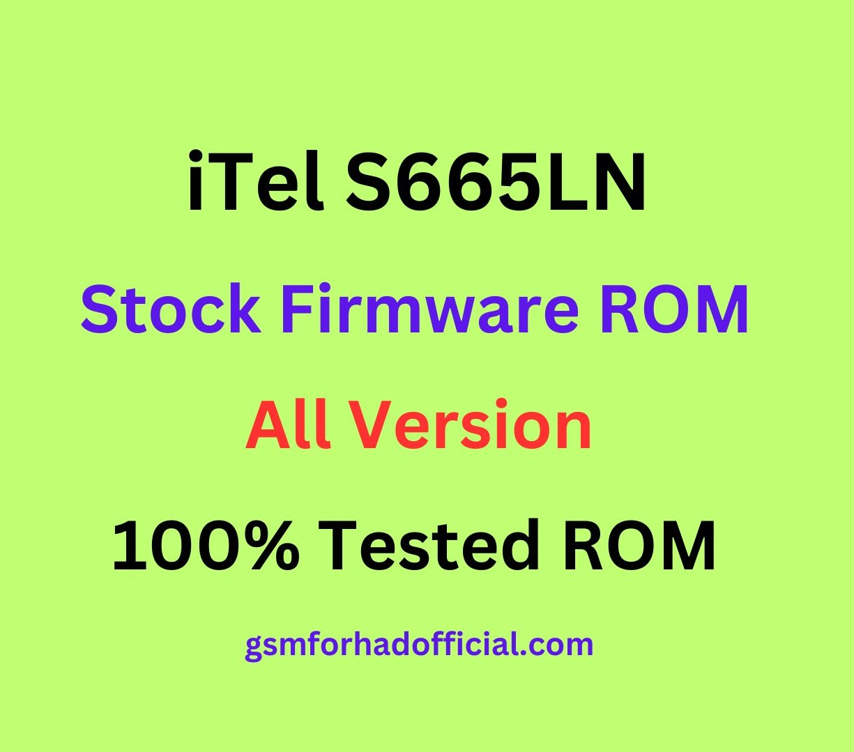 iTel S665LN Flash File