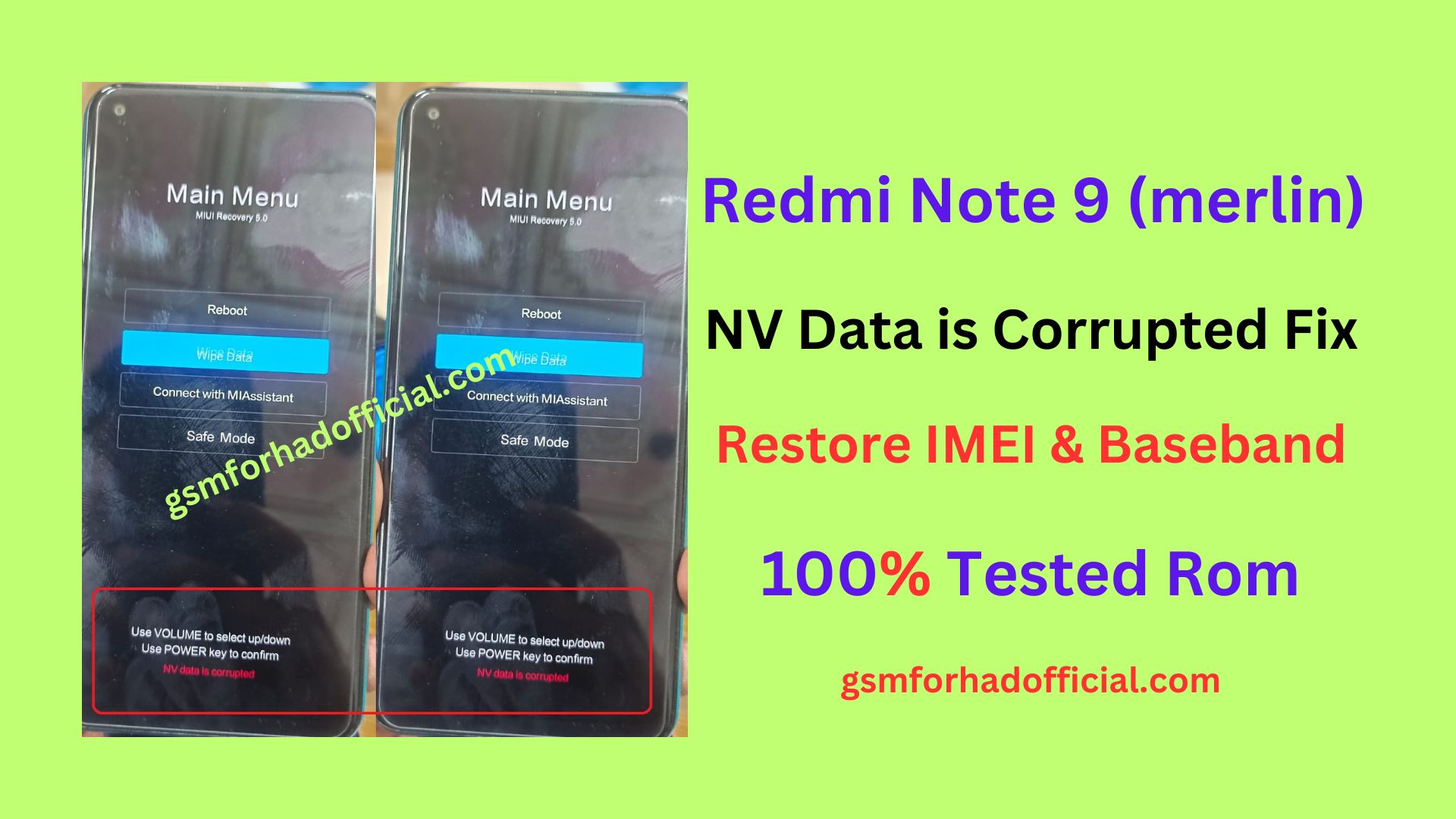 Redmi Note 9 NV Data is Corrupted Fix