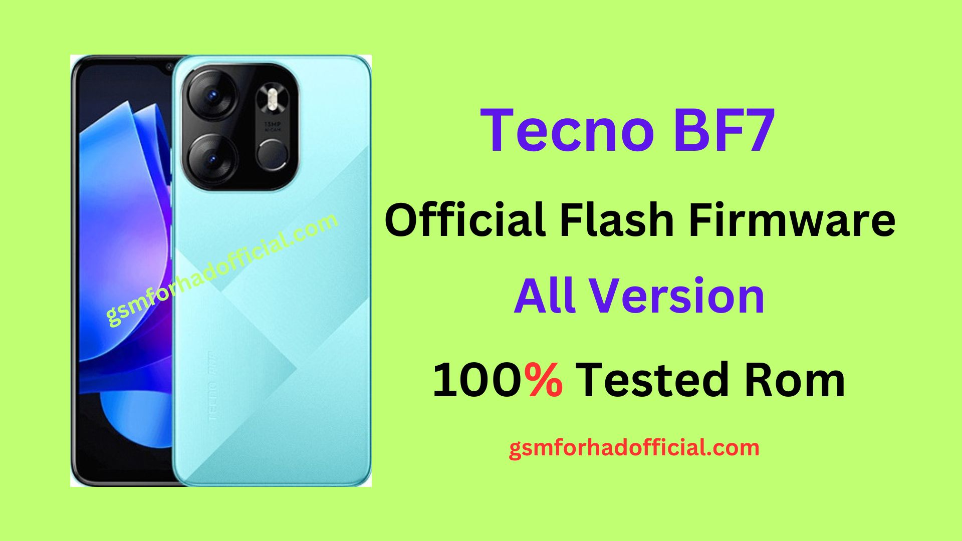 Tecno BF7 Flash File Without Password