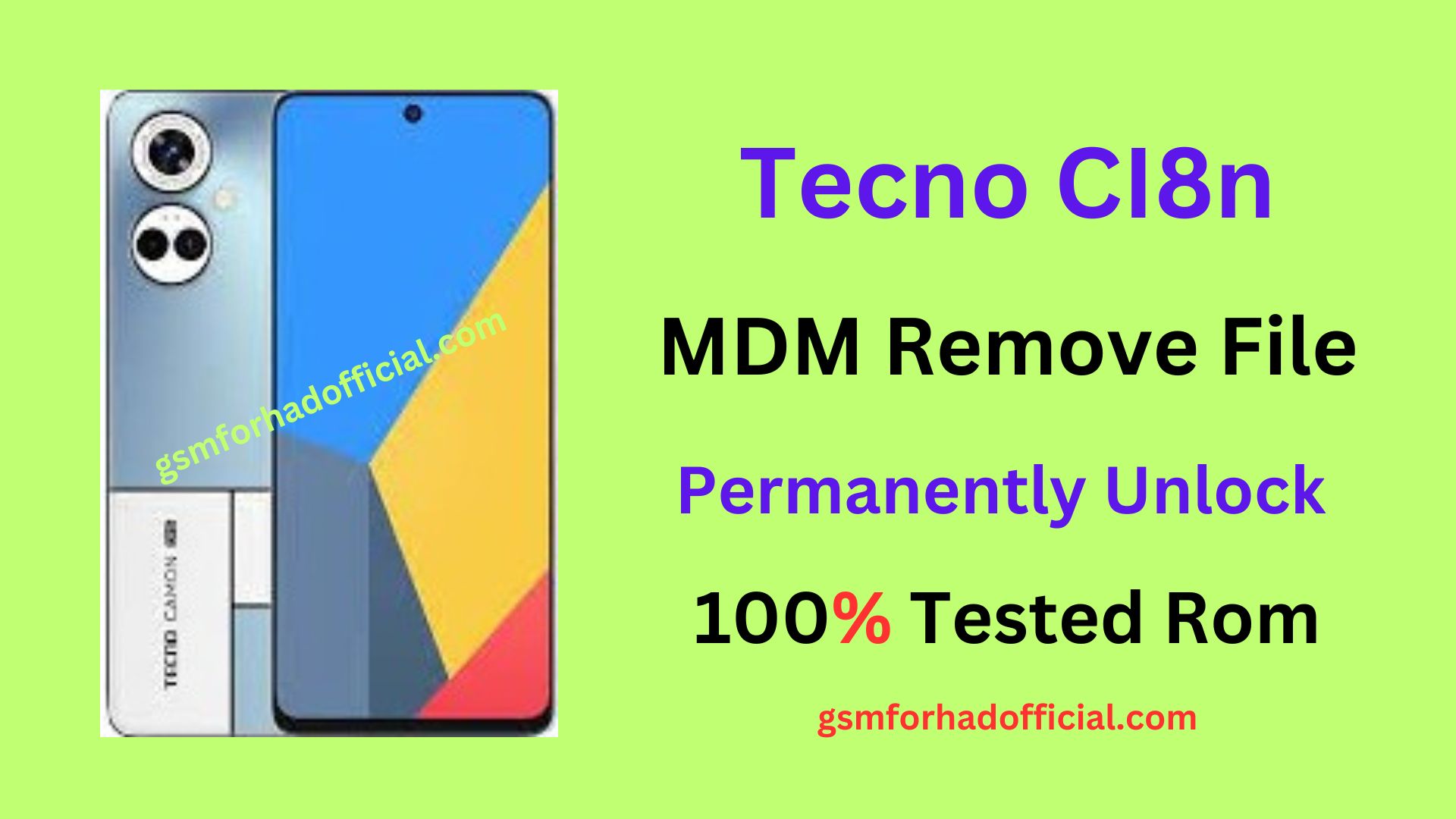 Tecno CI8n MDM Remove File