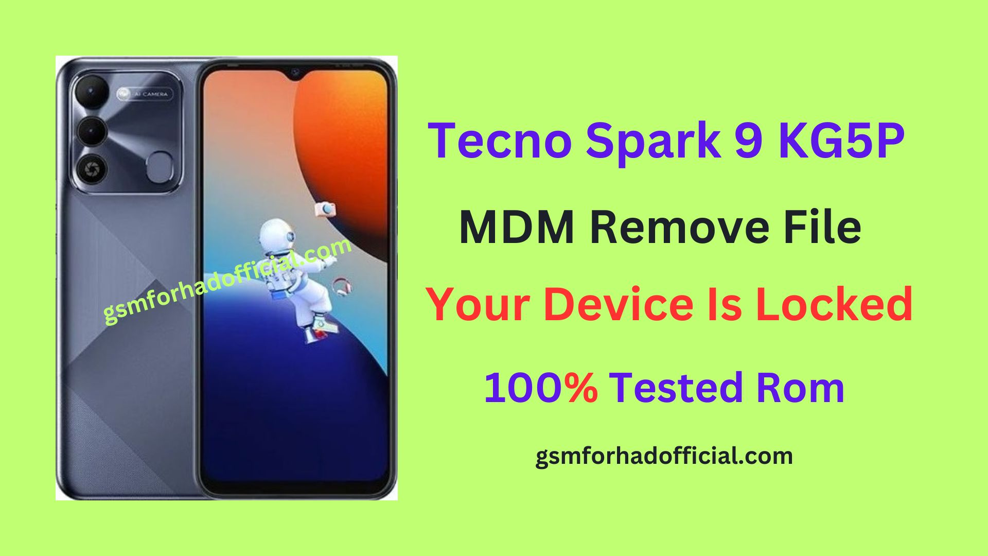 Tecno KG5p MDM Remove File