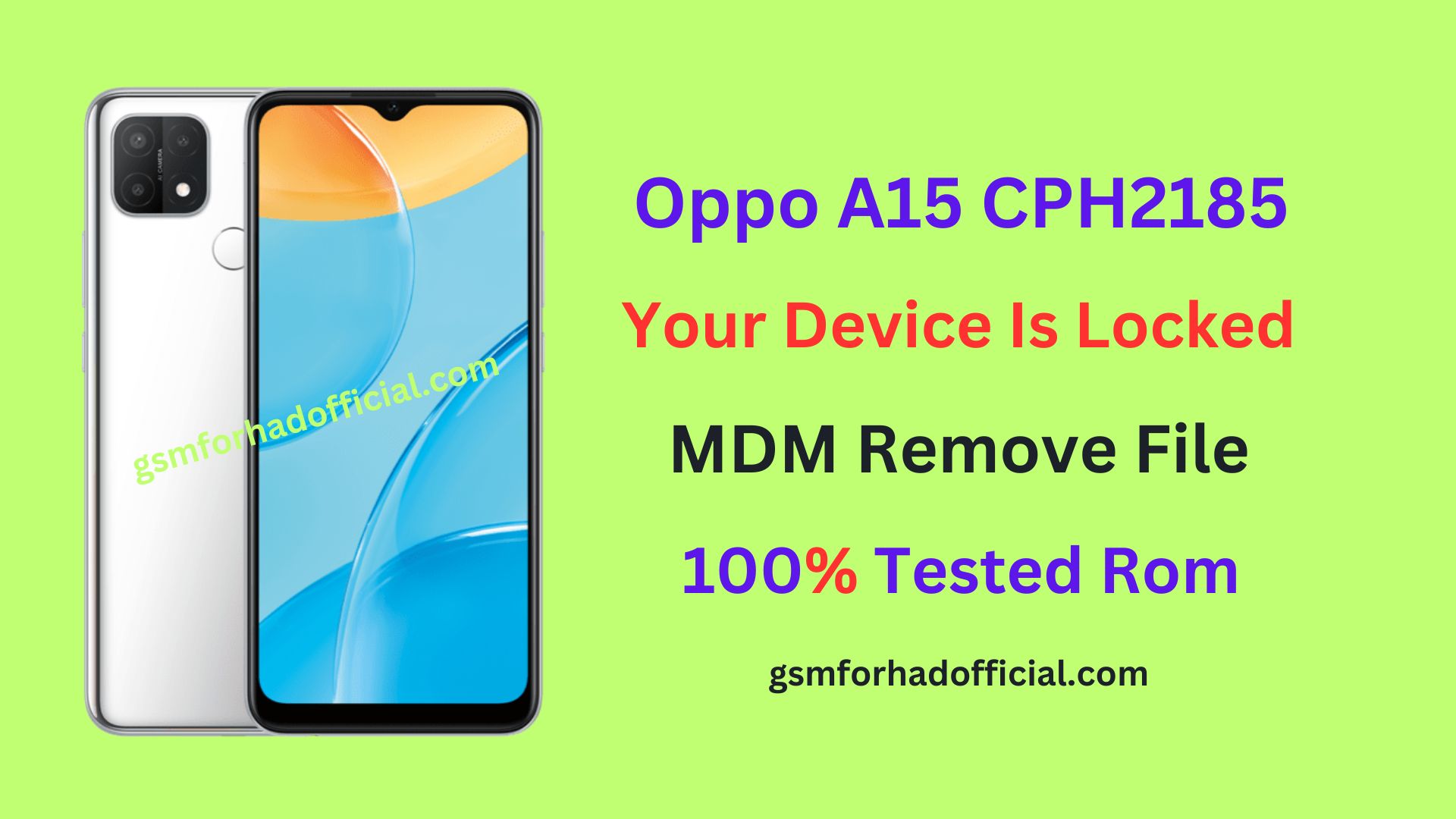 Oppo A15 CPH2185 MDM Remove File