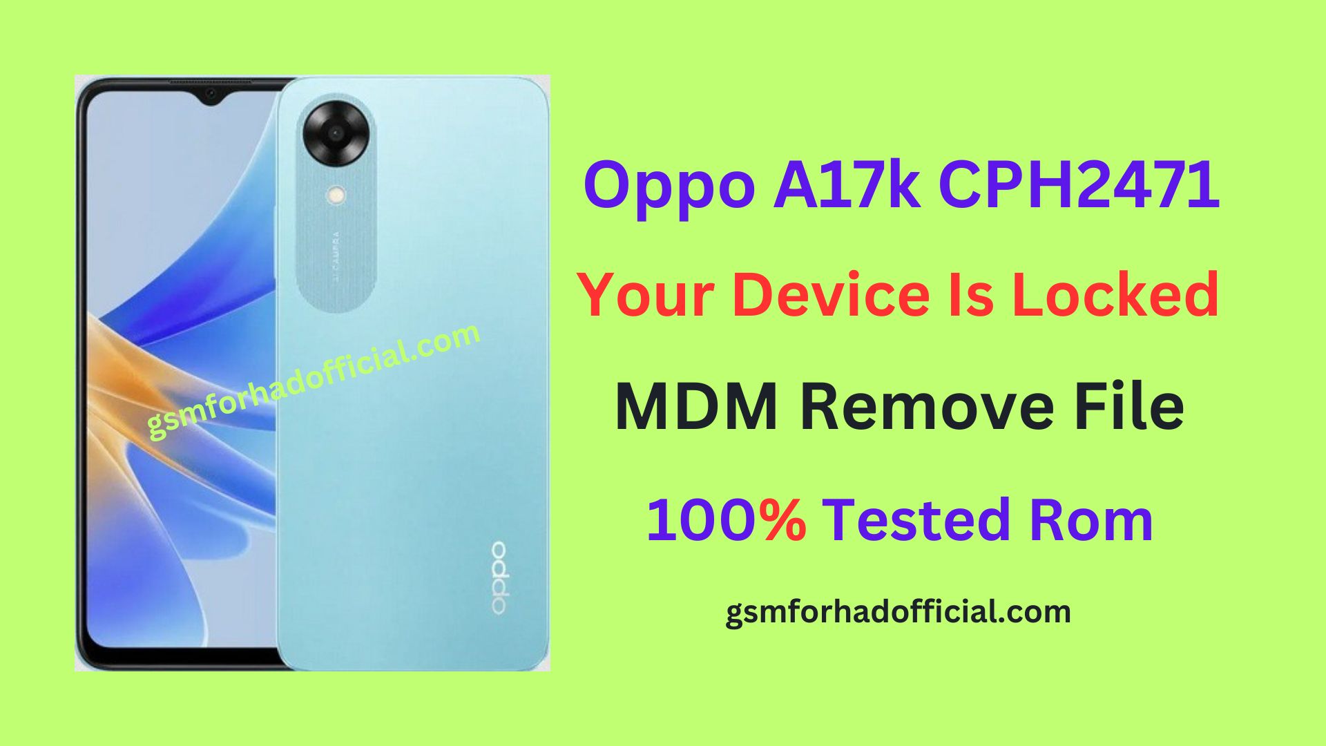 Oppo A17k MDM Remove File