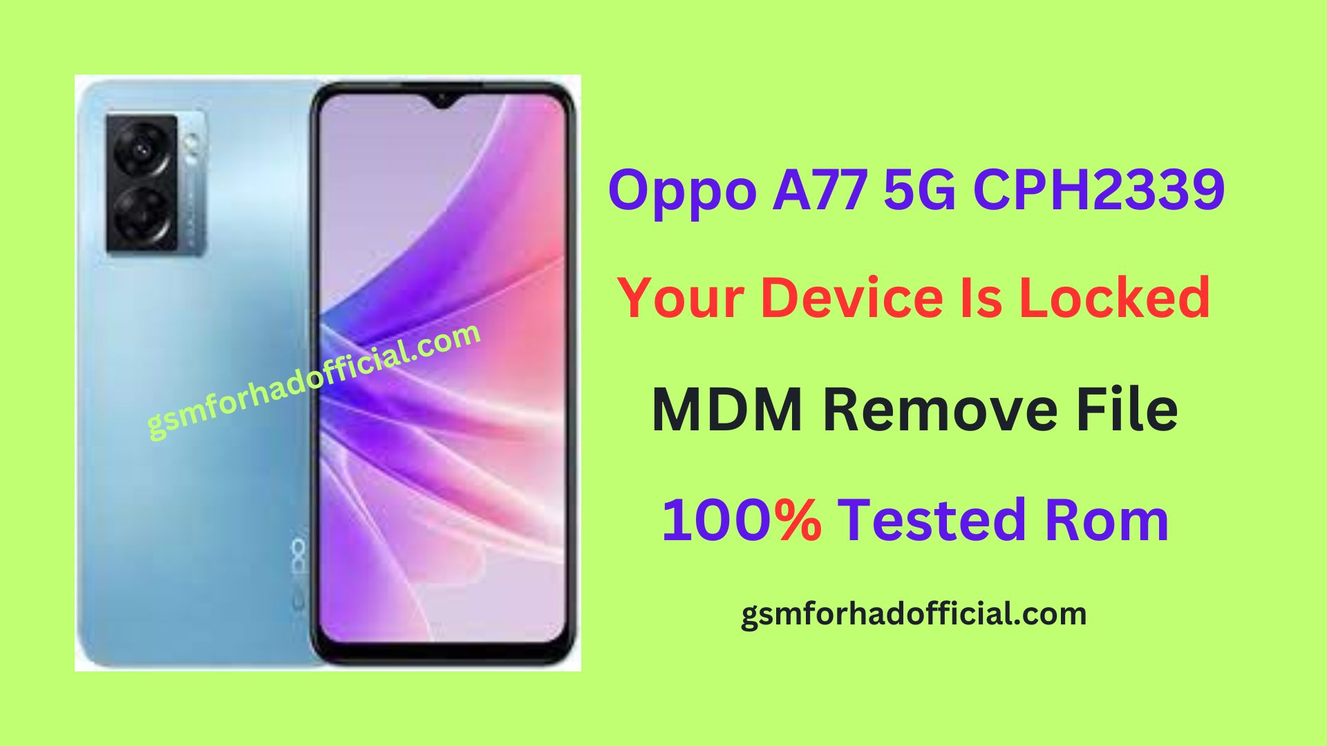 Oppo A77 5G CPH2339 MDM Remove File