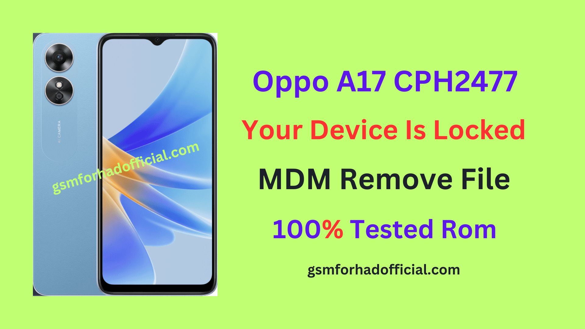 Oppo CPH2477 MDM Remove File