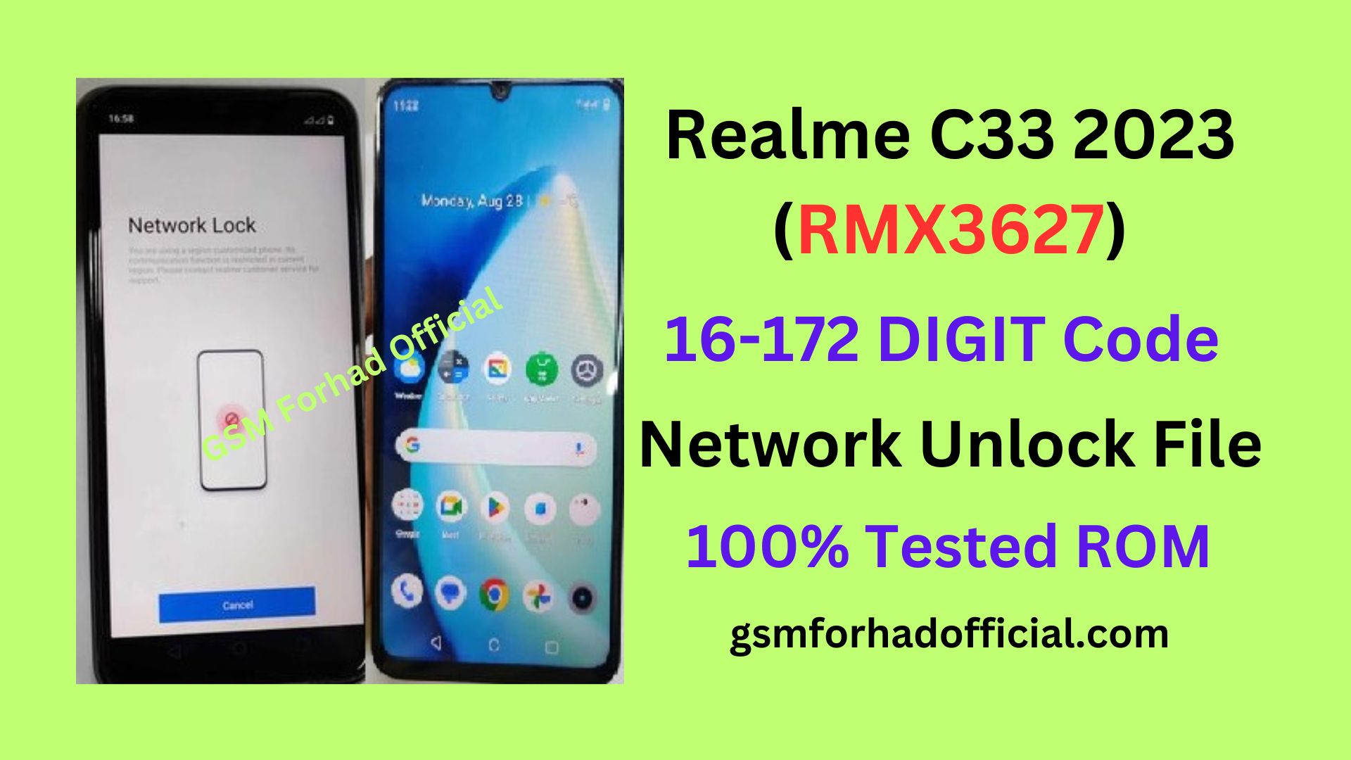 Realme C33 2023 RMX3627 Network Unlock File