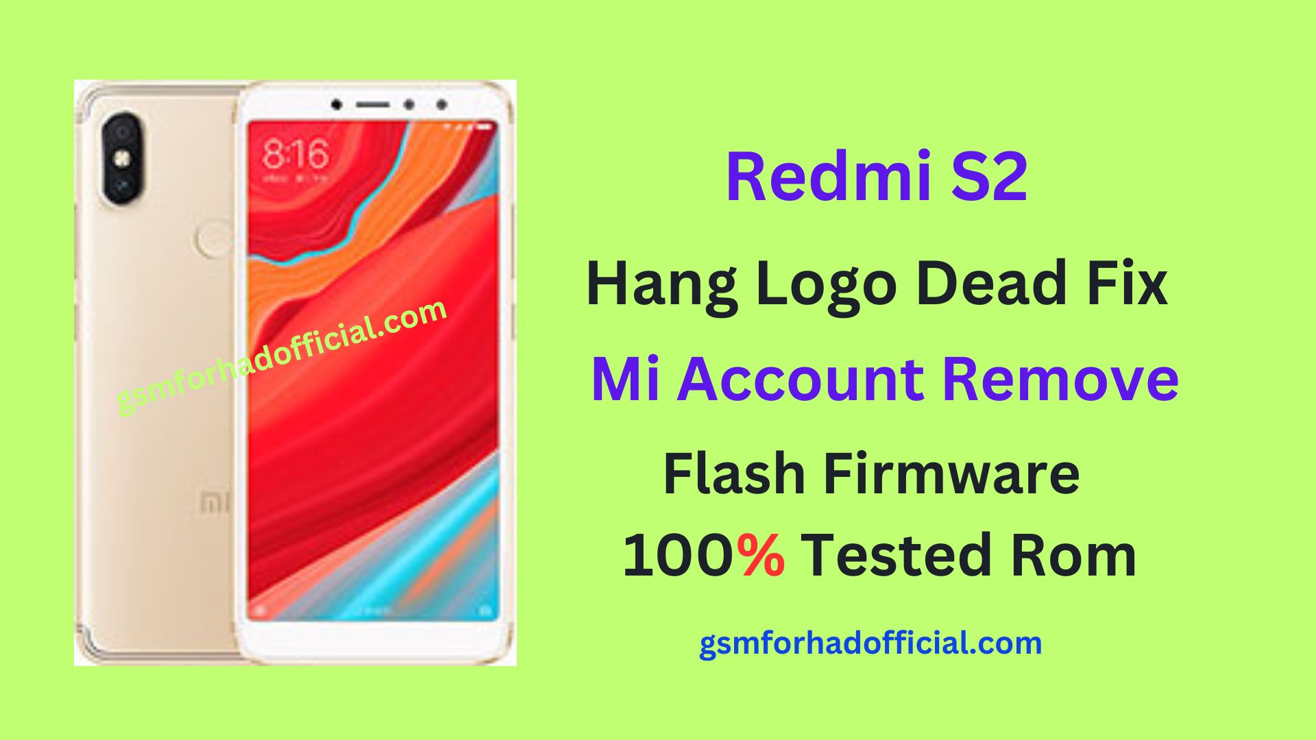 Redmi S2 Mi Account Remove File