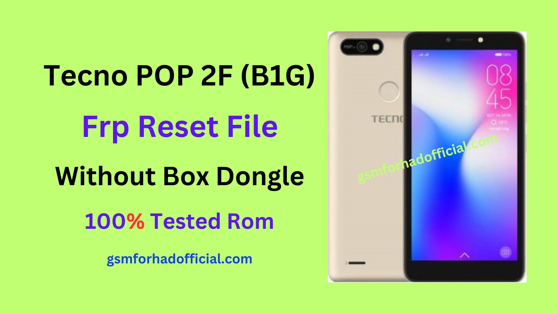 Tecno B1G Frp Reset File