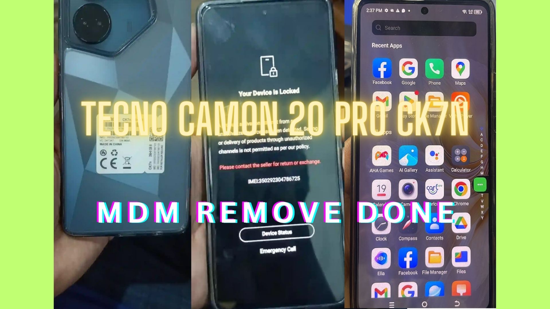 Tecno CK7n MDM Remove File